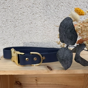 collier chien biothane laiss'do it bleu marine
