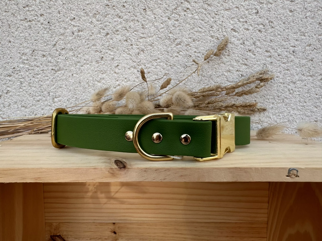 collier chien biothane laiss'do it kaki