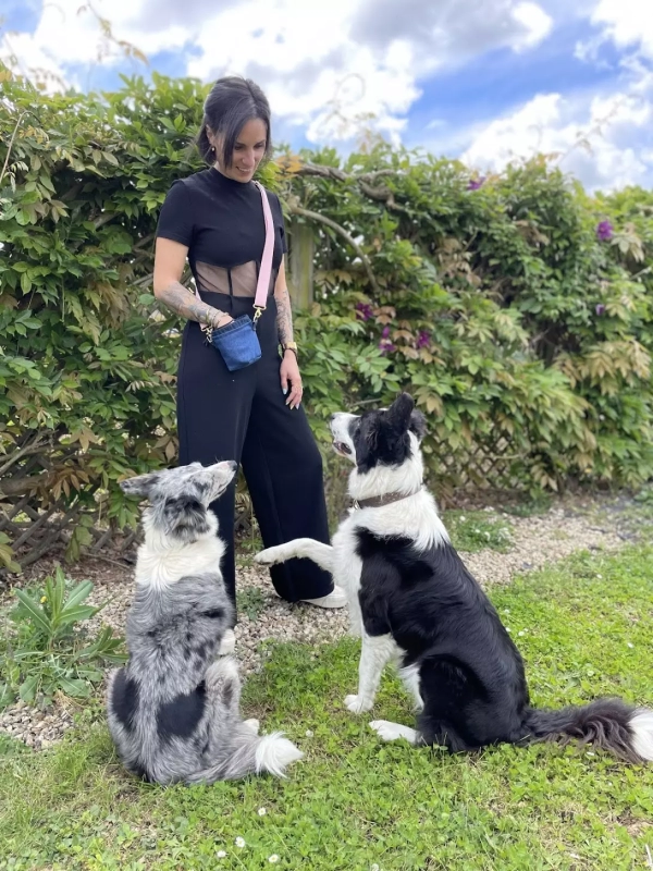 sac à friandise porté avec les chiens laiss'do it